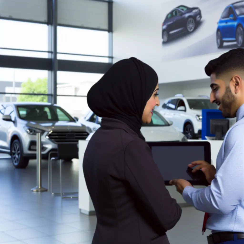 Consultgesprek over auto-upgrades tussen specialist en klant