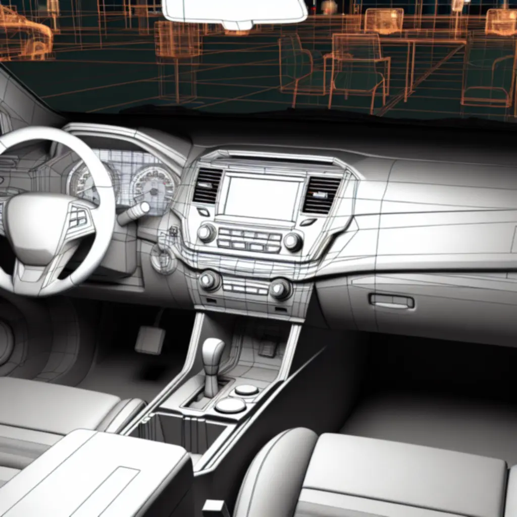 Modern auto-interieur met professioneel geïnstalleerde accessoires