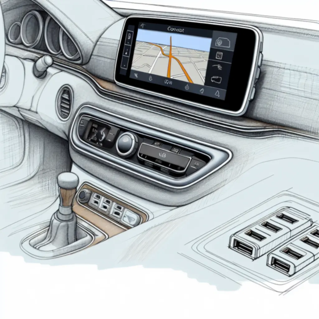 Close-up van professioneel geïnstalleerde auto-accessoires