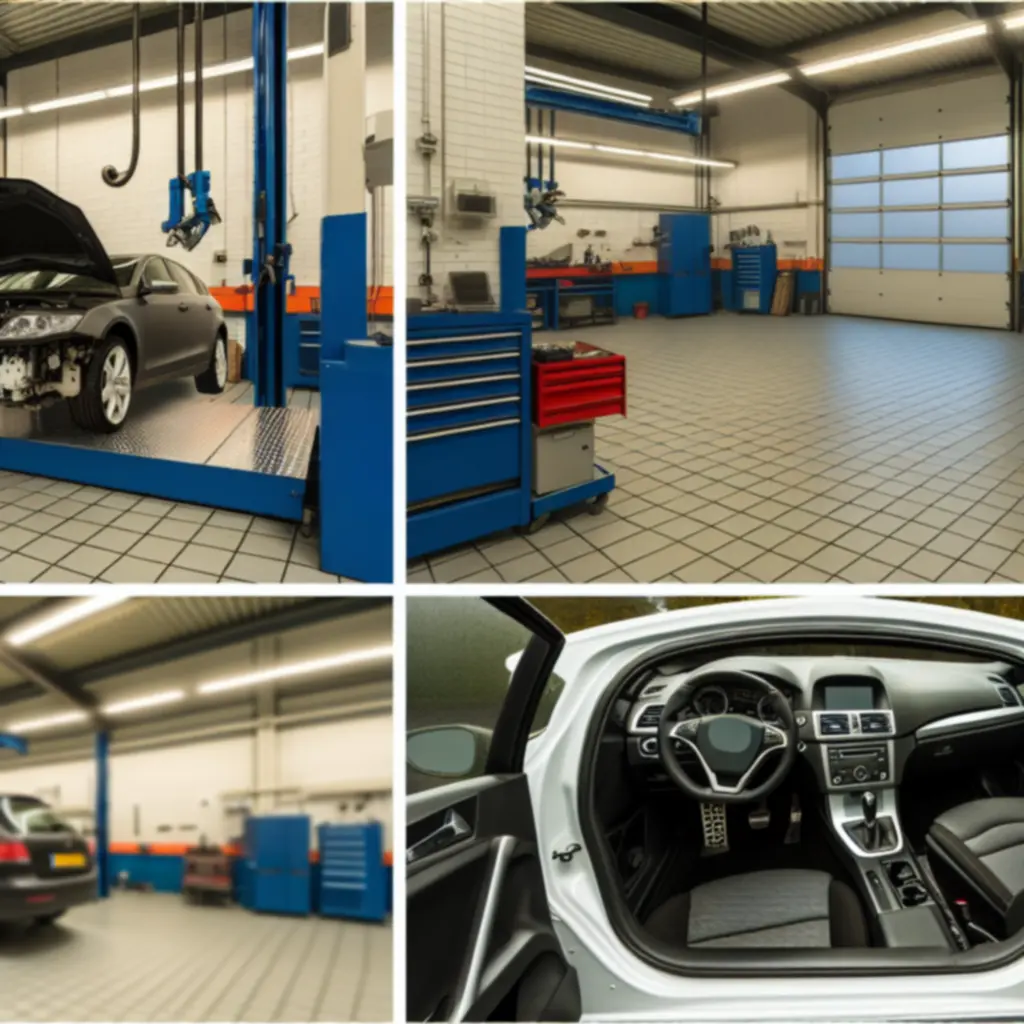 Moderne professionele werkplaats voor installatie van auto-accessoires